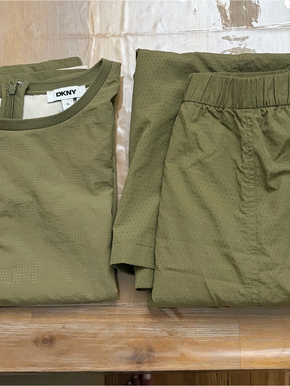 DKNY Olive Perforated Two-Piece Set for 45$